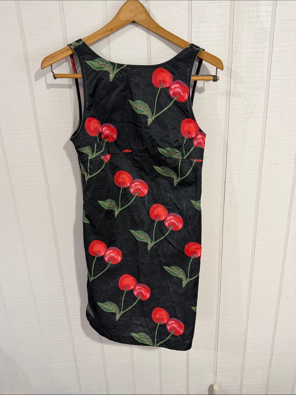Urban Outfitters Black Mini Dress with Red Cherry Print